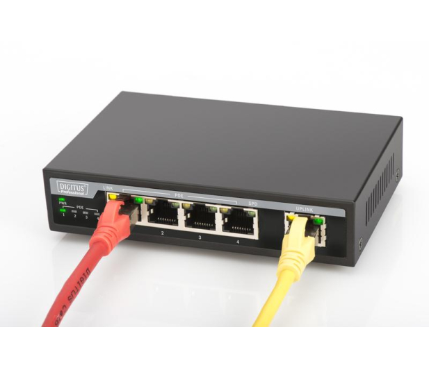 DIGITUS Gigabit Desktop 4-portowy, 4x10/100/1000Mbps PoE+ af/at 62W, 1xUplink, metalowa obudowa DN-95330 - 1380445 - zdjęcie 2